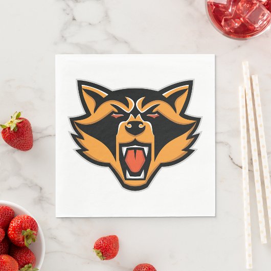 Angry Raccoon Face Napkins Servet