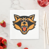 Angry Raccoon Face Napkins Servet (Insitu)