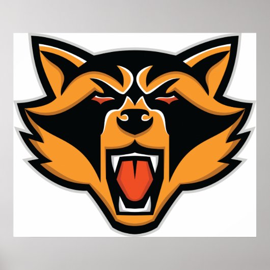 Angry Raccoon Face Poster (Voorkant)