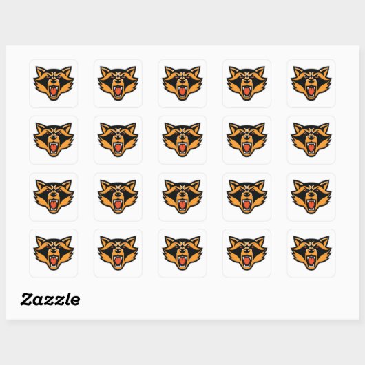 Angry Raccoon Face Square Sticker (Vel)