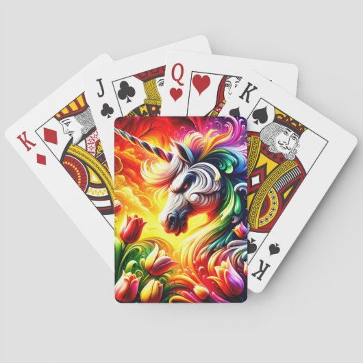 Angry Rainbow Unicorn Pokerkaarten (Achterkant)
