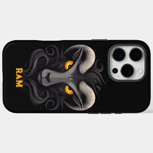 Angry Ram Black Case-Mate iPhone Case (Achterkant (horizontaal))