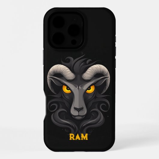 Angry Ram Black iPhone Hoesje (Achterkant)