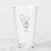 Angry Rat op een boze schedel Glas (Achterkant)