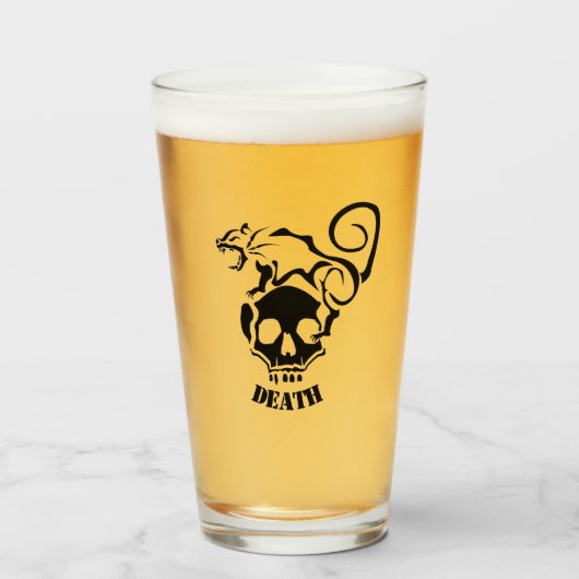 Angry Rat op een boze schedel Glas (Voorkant gevuld)