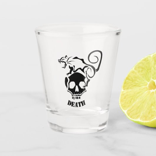 Angry Rat op een boze schedel Shot Glas (Voorkant)