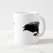 Angry Raven in Black Pick Your Background Grote Koffiekop (Voorkant rechts)