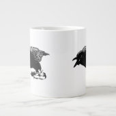 Angry Raven in Black Pick Your Background Grote Koffiekop (Voorkant)
