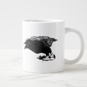 Angry Raven in Black Pick Your Background Grote Koffiekop (Rechts)