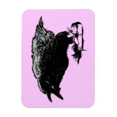 Angry Raven in Black Pick Your Background Magneet (Verticaal)