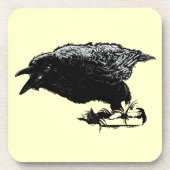 Angry Raven in Black Pick Your Background Onderzetter (Voorkant)