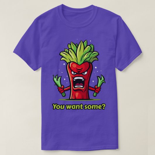 Angry Red Celery Groenten T-shirt (Design voorkant)