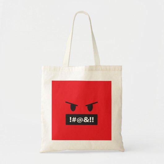Angry Red Face Cursing Emoji Tote Bag (Voorkant)