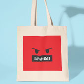 Angry Red Face Cursing Emoji Tote Bag