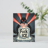 Angry red laser eyes MN Loon melting ice Postcard Briefkaart (Staand voorkant)