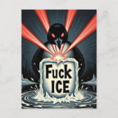 Angry red laser eyes MN Loon melting ice Postcard Briefkaart (Voorkant)