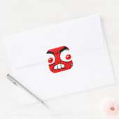 Angry Red Rage Face Ronde Sticker (Envelop)