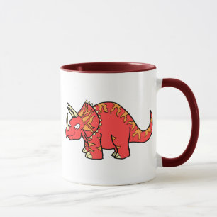 Angry Red Triceratops - Dinosaur-gifts.com Mok