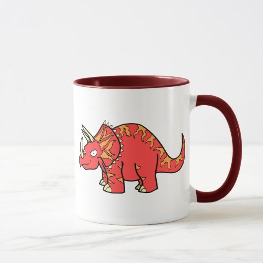 Angry Red Triceratops - Dinosaur-gifts.com Mok (Rechts)