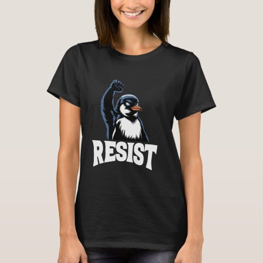 Angry Resist tegen Pinguïn-protest T-shirt (Voorkant)