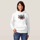 Angry Roaring Tiger Face Hoodie (Voorkant volledig)