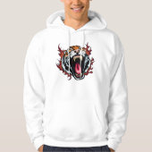 Angry Roaring Tiger Face Hoodie (Voorkant)