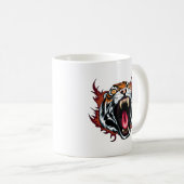 Angry Roaring Tiger Face Koffiemok (Voorkant rechts)