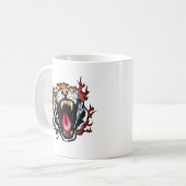 Angry Roaring Tiger Face Koffiemok (Voorkant links)