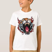 Angry Roaring Tiger Face T-shirt (Voorkant)