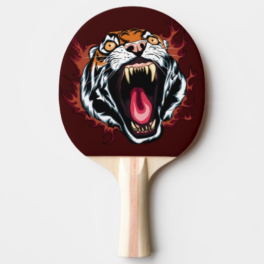 Angry Roaring Tiger Face Tafeltennisbatje (Voorkant)