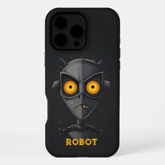 Angry Robot Black iPhone Hoesje (Achterkant)