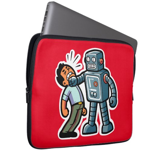 Angry Robot Laptop Sleeve (Voorkant Rechts)