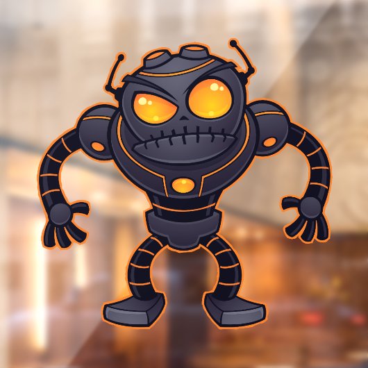 Angry Robot Raamsticker (Vel 2)