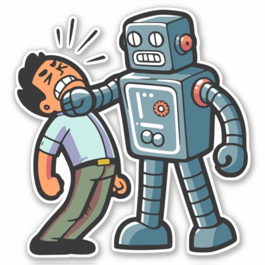 Angry Robot Sticker (Voorkant)