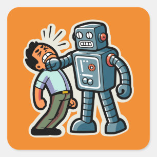 Angry Robot Vierkante Sticker