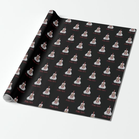 Angry Rooster Moeder Clucker Wrapping Paper Cadeaupapier (Uitgerold)
