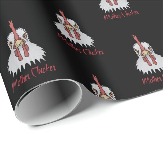 Angry Rooster Moeder Clucker Wrapping Paper Cadeaupapier (Rol Hoek)