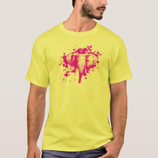 Angry roze olifant t-shirt (Voorkant)