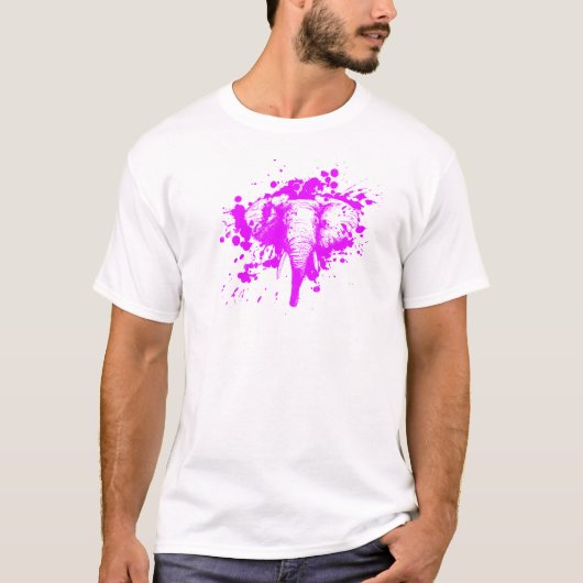 Angry roze olifant t-shirt (Voorkant)