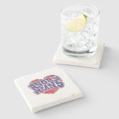 Angry Runs fans ontwerp v2 Stenen Onderzetter (Zijkant)