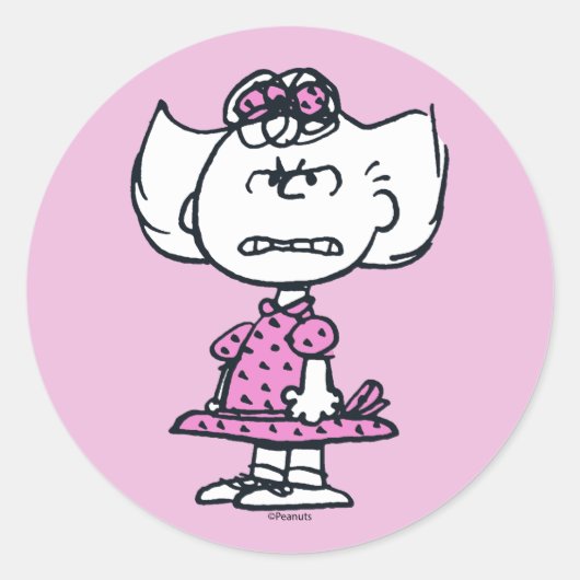 Angry Sally Ronde Sticker (Voorkant)
