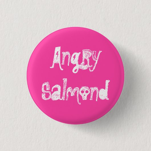 Angry Salmond Ronde Button 3,2 Cm (Voorkant)