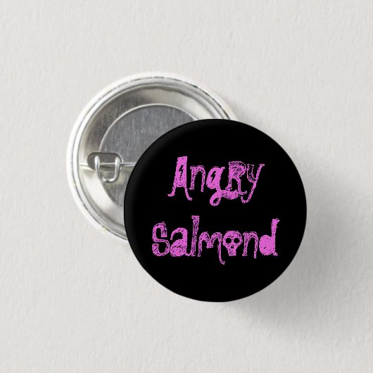 Angry Salmond Ronde Button 3,2 Cm (Voorkant /achterkant)