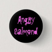 Angry Salmond Ronde Button 3,2 Cm (Voorkant)