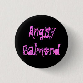 Angry Salmond Ronde Button 3,2 Cm
