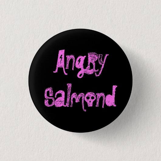 Angry Salmond Ronde Button 3,2 Cm (Voorkant)
