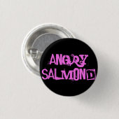 Angry Salmond Ronde Button 3,2 Cm (Voorkant /achterkant)