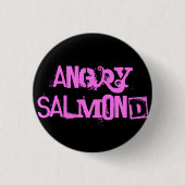 Angry Salmond Ronde Button 3,2 Cm (Voorkant)