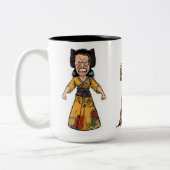 Angry Samurai Warrior - Rage and Honor aangekondig Tweekleurige Koffiemok (Links)