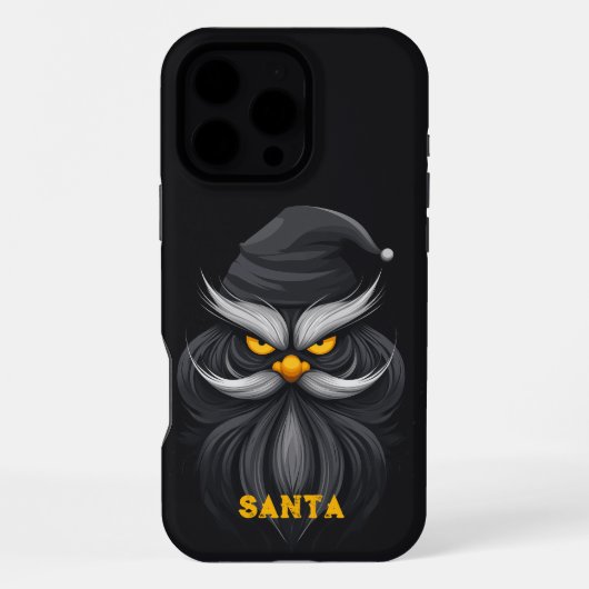 Angry Santa Black iPhone Hoesje (Achterkant)